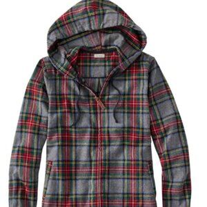 LL Bean Relaxed-Fit zipper Flannel in Gray
